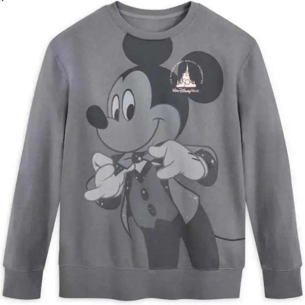 Small Walt Disney World 50th Anniversary Mickey Mouse Pullover Sweatshirt